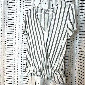 Women’s Black/White Striped Blouse